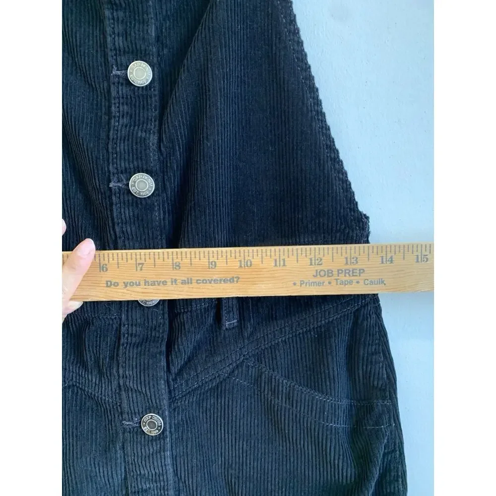 GAP Kids Girl Overall Dress Skirt Black Corduroy Size Large